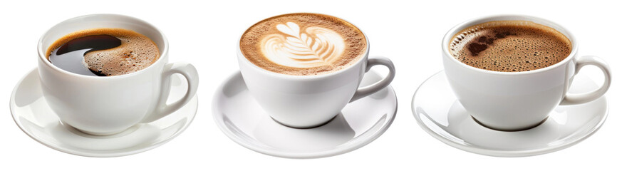 Fototapeta premium PNG Coffee cup drink beverage cut out element set
