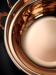 shiny copper pan, copper pan with a shiny surface