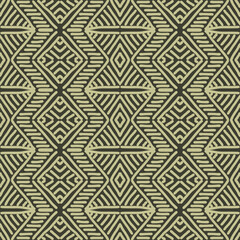 Hand drawn Batik seamless pattern. Geometric doodle abstract illustration, Ethnic wallpaper. Tribal vector texture. Aztec style. Folk embroidery. Indian art, Scandinavian, African rug and tile.