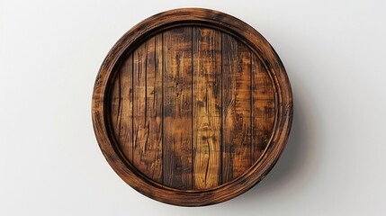 An oval wooden object wall-mounted