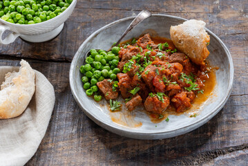 Braised beef stew in red wine and tomato sauce