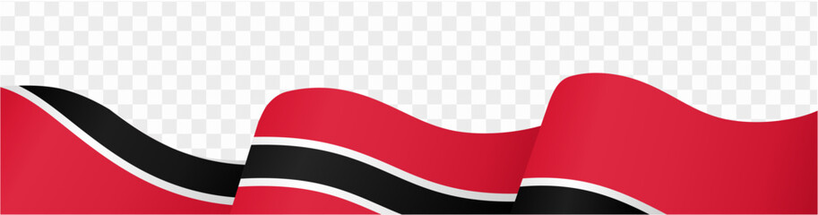 Trinidad and Tobago flag wave isolated on png or transparent background vector illustration. 