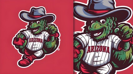 Vector mascot logo illustration for Arizona Baseball