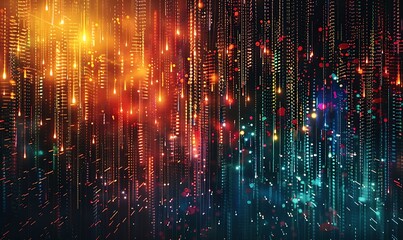 Obraz premium Illustration background Digital Matrix Abstract Perspectives on Technology and Data