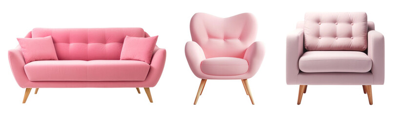 Fototapeta premium PNG Furniture for home decor cut out element set