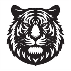 A tiger face vector art illustration