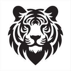 A tiger face vector art illustration