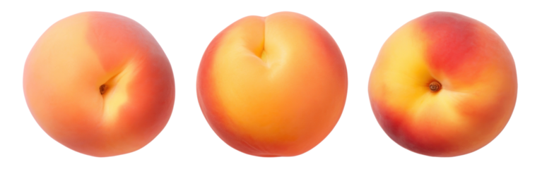 Peach fruit png cut out element set