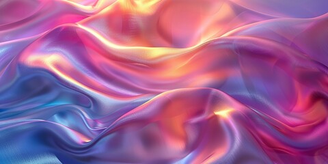 Fototapeta premium fashion smooth elegant flying holographic glossy cloth abstract d art background