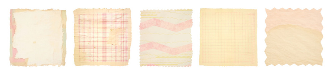 Obraz premium Vintage pale pink ripped paper png cut out element set