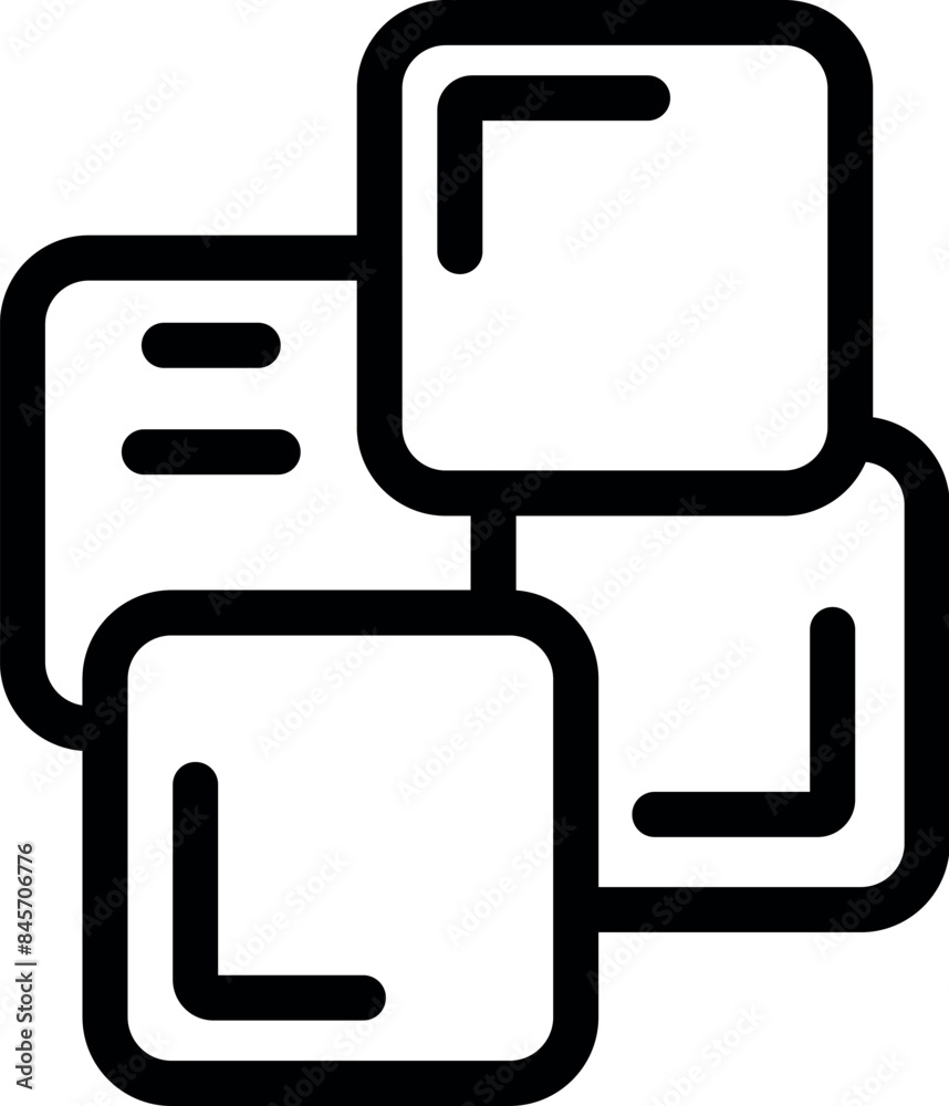 Poster icon of a blockchain network representing the concept of secure and transparent data storage and tra