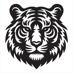 A tiger face vector art illustration