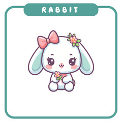 Cute Rabbit, Coloring Book