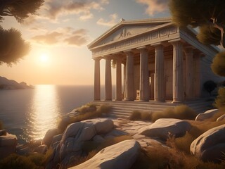  An ancient temple overlooking the ocean.