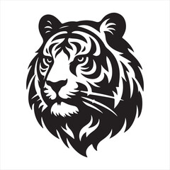 A tiger face vector art illustration