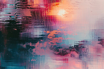 Naklejka premium Abstract Colorful Artistic Background with Vibrant Hues and Textured Patterns, Perfect for Modern Design Projects, Digital Art, and Creative Visuals