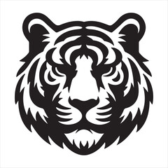 A tiger face vector art illustration