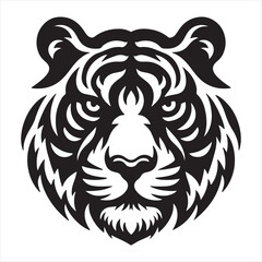 A tiger face vector art illustration