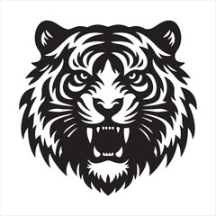 A tiger face vector art illustration