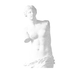 Halftone ancient sculpture. Stippling Venus statue © WhataWin