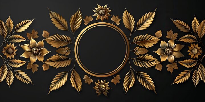 black scythian border and circle frame