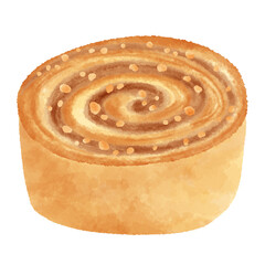 ドイツのパンのイラスト　Nussschnecken（ヌスシュネッケン）