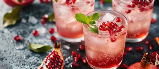 Refreshing Detox Lemonade Cocktail with Pomegranates and Ice: A Healthy Twist on Body Cleanse and Weight Loss