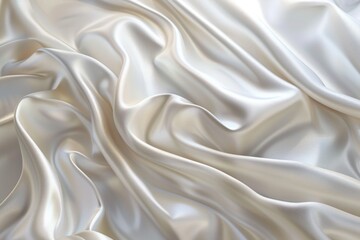 Fototapeta premium A detailed view of smooth white satin fabric texture, suitable for fashion or textile designs
