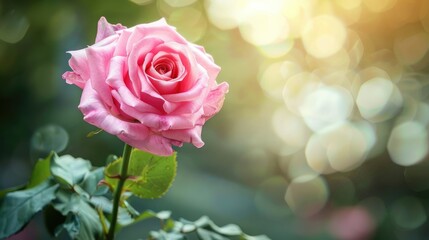 Pink Rose on a Stunning Natural Background