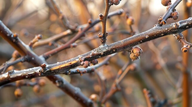 Treating and healing wounds on fruit and berry trees after pruning with garden wax or wood tar