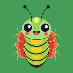  caterpillar face vector illustration 