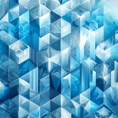 Fototapeta premium Geometric blue ice texture background.
