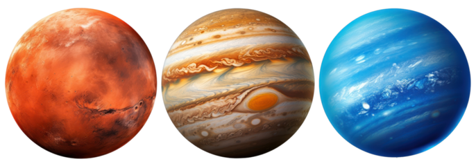 Solar system png cut out element set