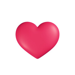 3D Cartoon Red Heart Icon. Cartoon element symbol isolated on transparent background. 3D Rendering.