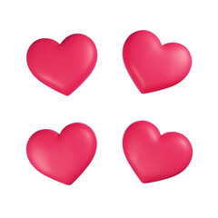 3D Illustration Social Media Heart icon. Cartoon element symbol isolated on transparent background. 3D Rendering.