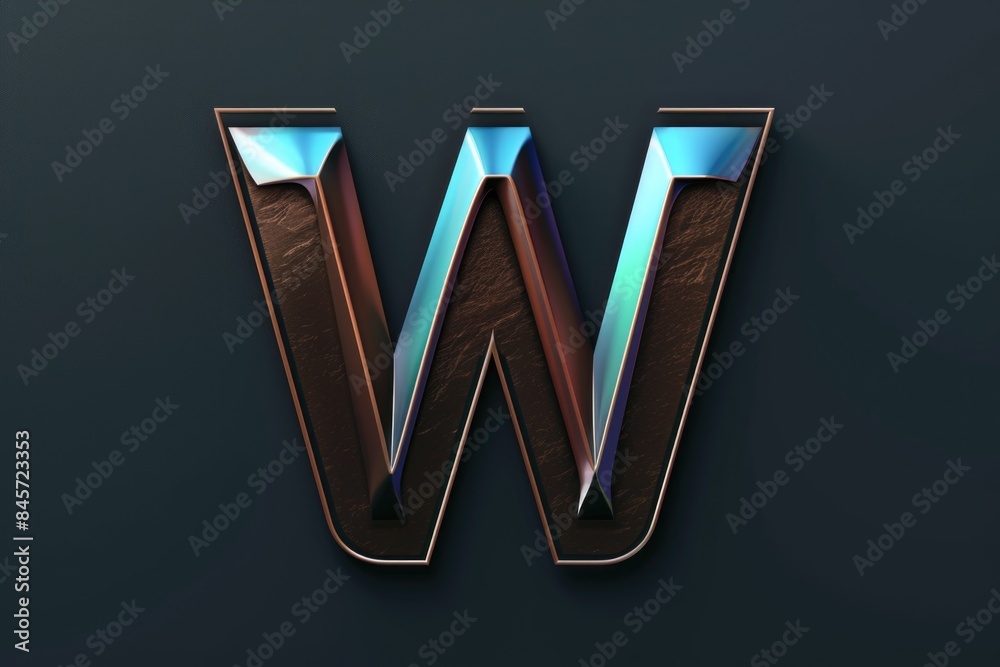 Poster a close-up shot of the letter w on a black background, ideal for uses such as typography or design d