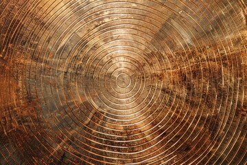 A circular pattern of aged copper with bronze highlights, creating an abstract vintage background.