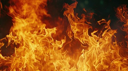 A close-up shot of a fire with intense flames, suitable for use in illustrations about heat, warmth, or energy