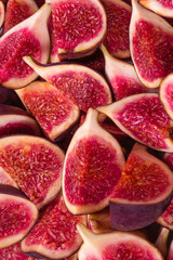 Tasty figs background. Top view.