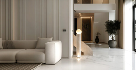 Modern interior design of a cozy living room