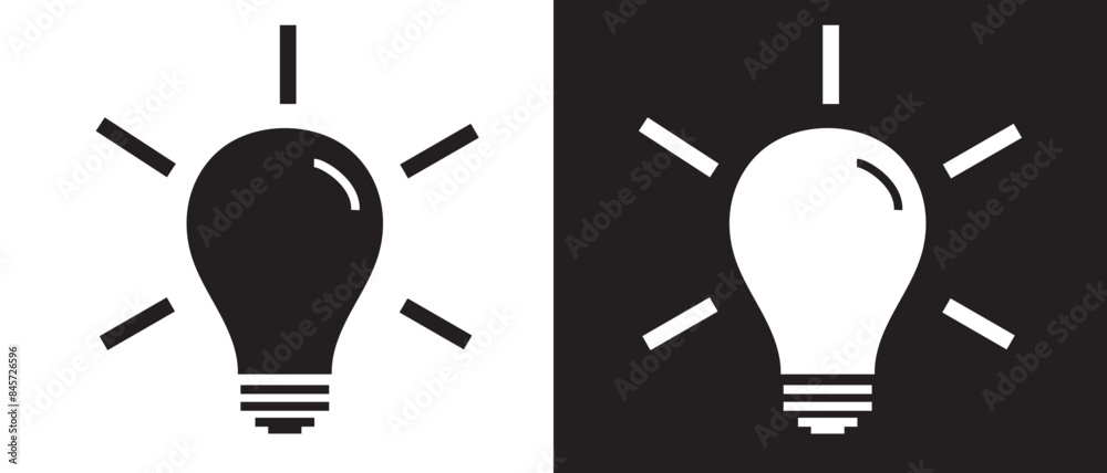 Wall mural light bulb icon. silhouette of light bulb. flat light bulb on white background. vector illustration.