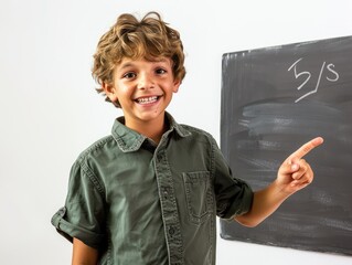 boy with blackboard