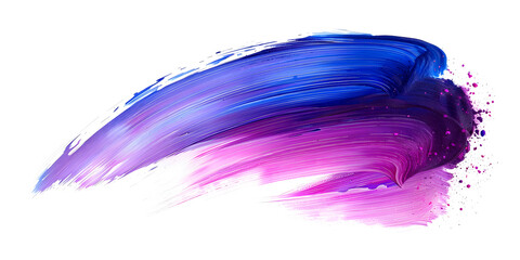 Abstract Watercolor Blue and Pink Paint of Brush Strokes Isolated on White Background, Acrylic Paint, Lipstick Smear Smudge Swatch, Cosmetic Product Brush Stroke Swipe Sample