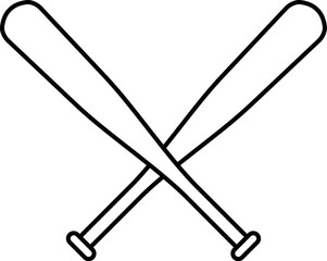 Two crossed baseball bats icon in linear style.