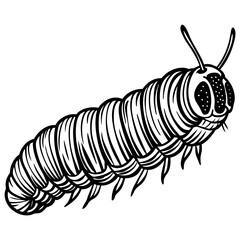  Caterpillar silhouette vector illustration 