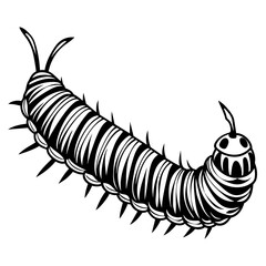  Caterpillar silhouette vector illustration 