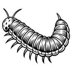  Caterpillar silhouette vector illustration 