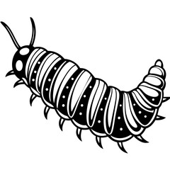  Caterpillar silhouette vector illustration 
