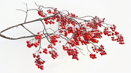 Fototapeta premium Red mountain ash branch