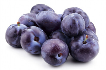 Obraz premium Pile of plums on a white background